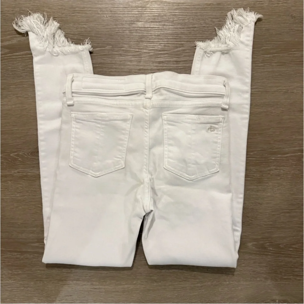 rag & bone White Raw Hem Skinny Ankle Jeans 25 Stretch - Picture 5 of 10